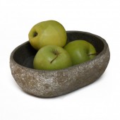 Flu� Stein - Schale innen poliert oval � 20 cm - natur