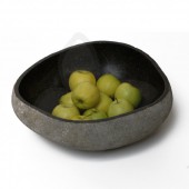Flu� Stein - Schale innen poliert oval � 40 cm - natur