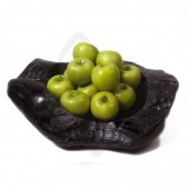 Teak Holz - Schale rustikal � 35 cm - schwarz gebeizt 