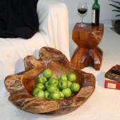 Teak Holz - Schale rustikal � 60 cm - geschliffen 