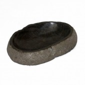 Flu� Stein - Seifen Schale innen poliert oval � 10 cm - natur