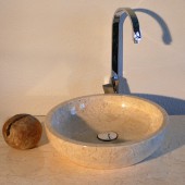 Marmor - Waschbecken MILO rund - creme