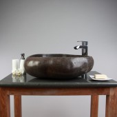 Flu� Stein - Waschbecken rundum poliert  � 50 cm- natur