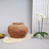 Teak Holz - Vase mit Rand massiv � 50 cm - geschliffen