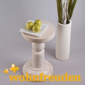 Pflanzen S�ule Marmor Hocker Beistell Tisch - creme