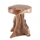 Teak Holz Hocker Beistelltisch Wohnen Wurzelfu� geschliffen 