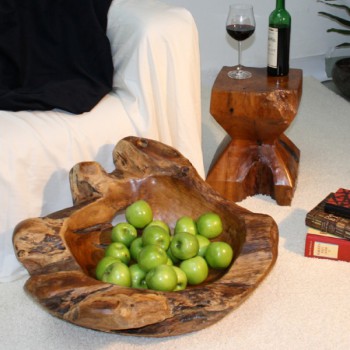Teak Holz - Schale rustikal � 60 cm - geschliffen 