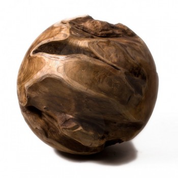 Teak Holz - Kugel massiv � 40 cm - geschliffen 