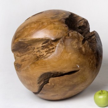 Teak Holz - Kugel massiv � 50 cm - lasiert