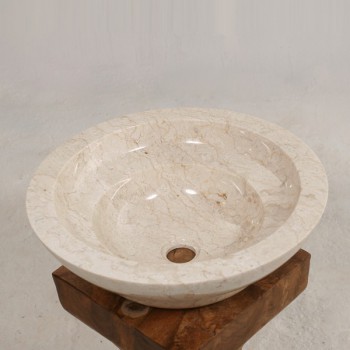 Marmor - Waschbecken KEONG rund - creme