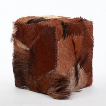 Ziegen Fell - Hocker W�rfel - braun