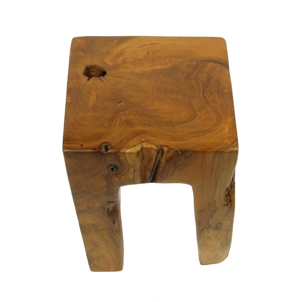 Teakholz Hocker 4eckig - lasiert – bei wohnfreuden kaufen