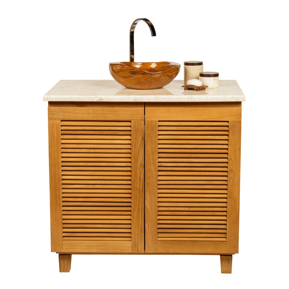 Teakholz Waschbecken 30 cm braun – bei wohnfreuden kaufen