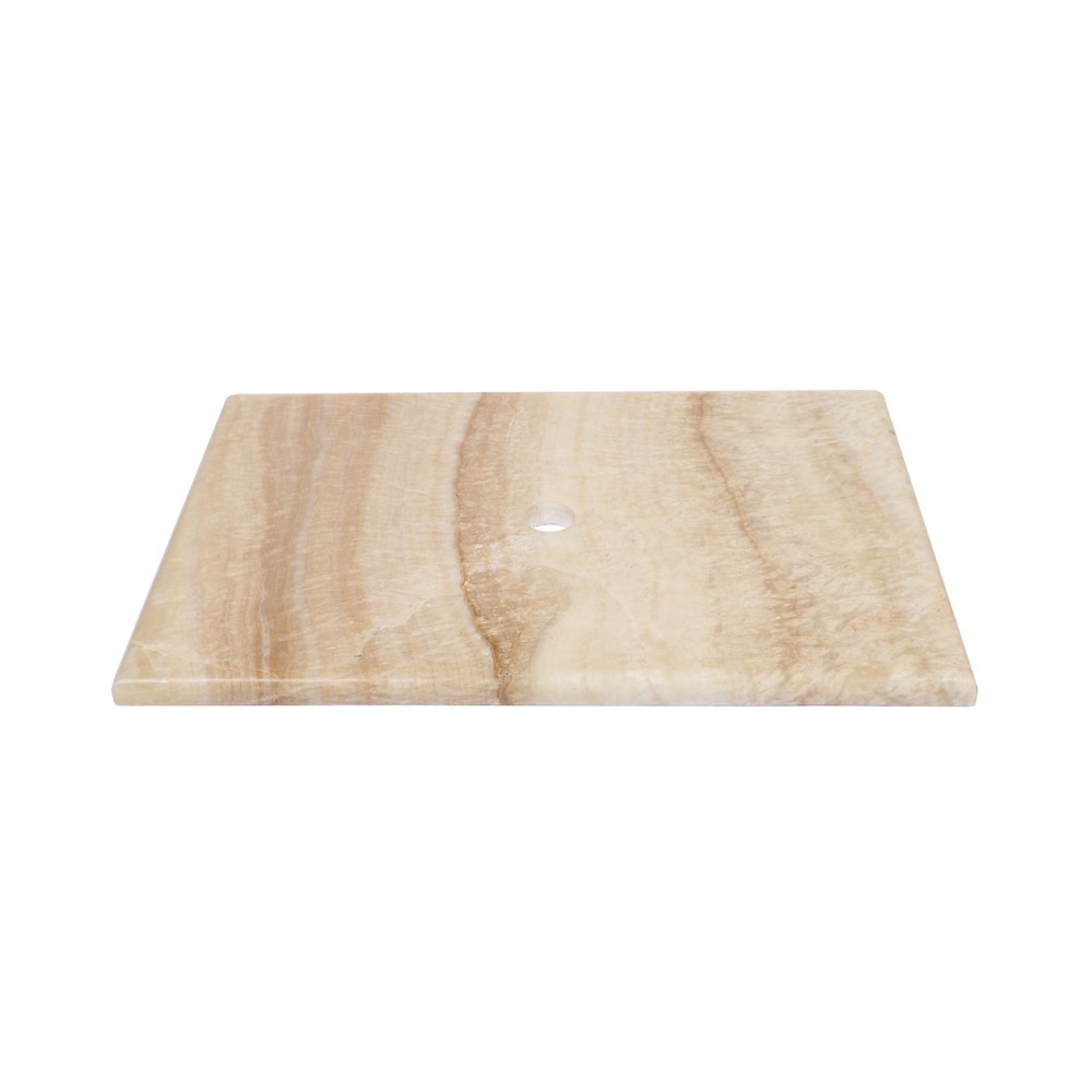 Waschtisch Platte Stein Teak Holz Onyx Naturstein_1