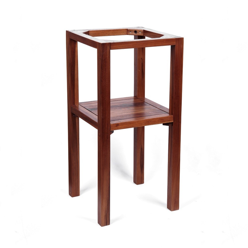 Teak Holz Waschtisch SMINI inkl. Marmorplatte schwarz 40x40x80cm – bei