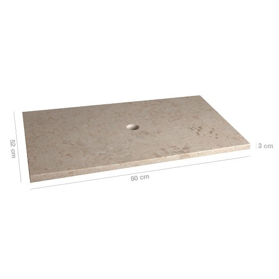 Marmor Waschtisch-platte creme 80x52x3cm – bei wohnfreuden kaufen