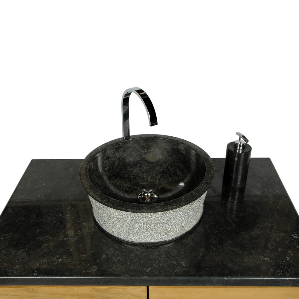 Marmor - Waschbecken JAAKO 40 cm schwarz