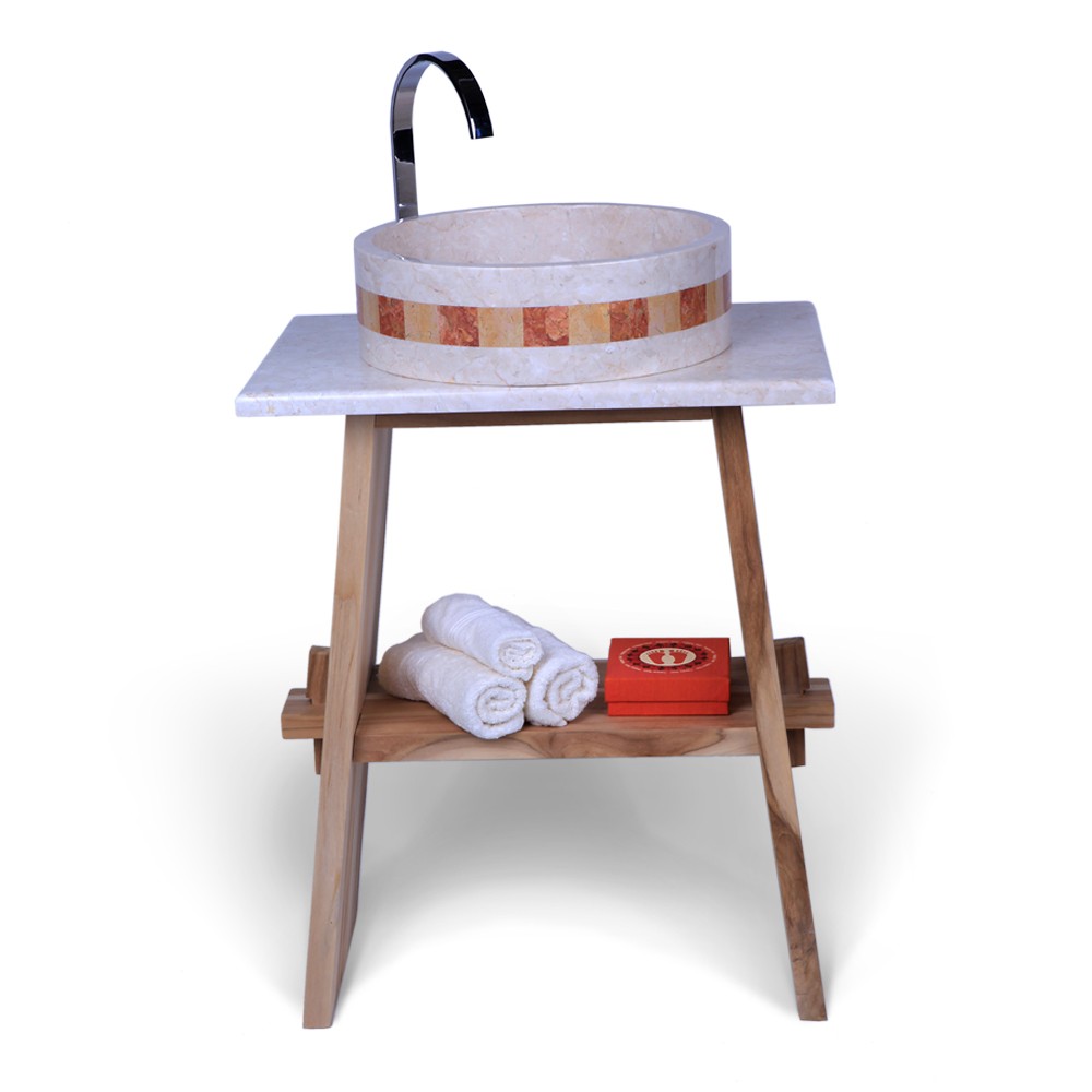 Teak Holz Waschtisch Untergestell ZEN 57x29,5x71cm – bei wohnfreuden kaufen