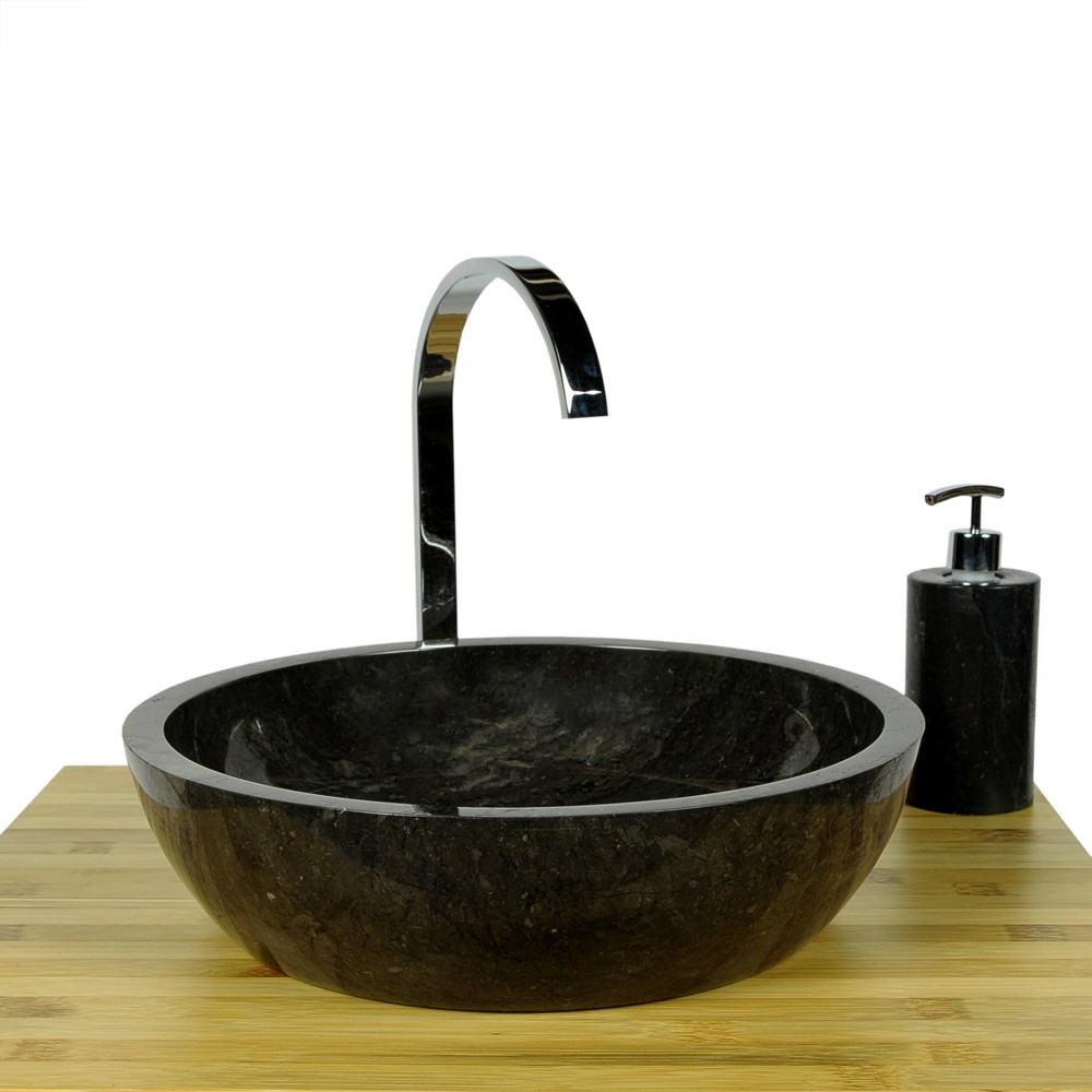 Marmor - Waschbecken MILO 40 cm schwarz