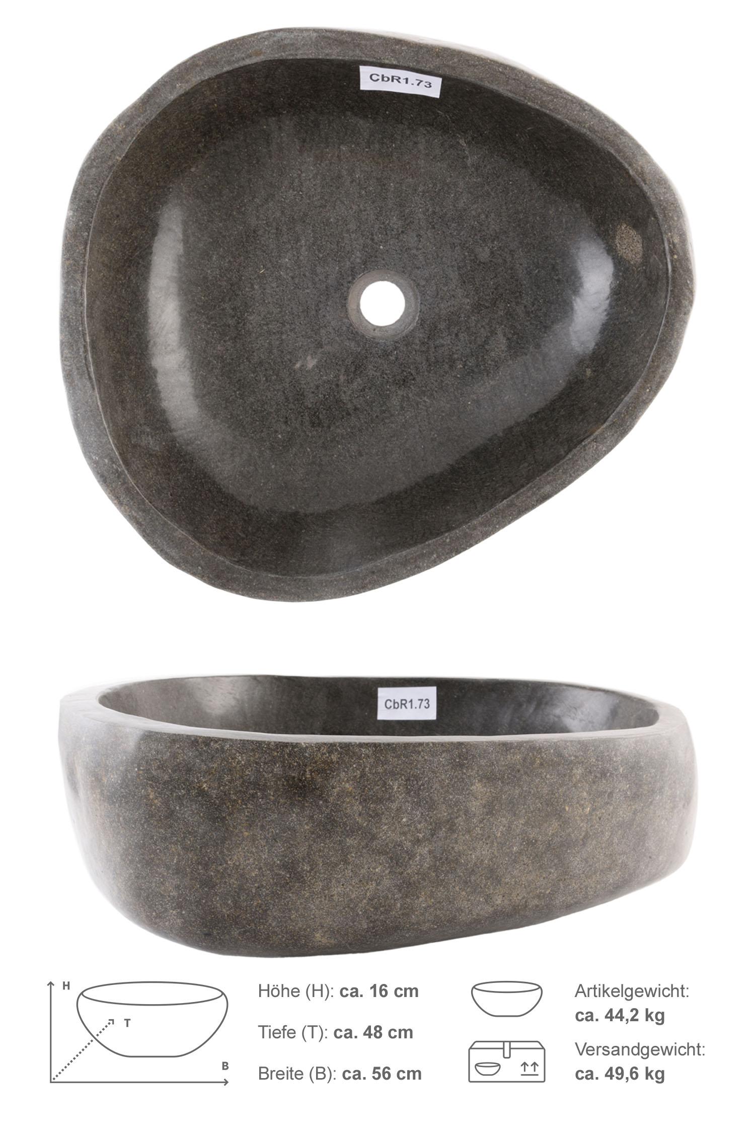 Steinwaschbecken aus Flußstein 50 cm günstig kaufen