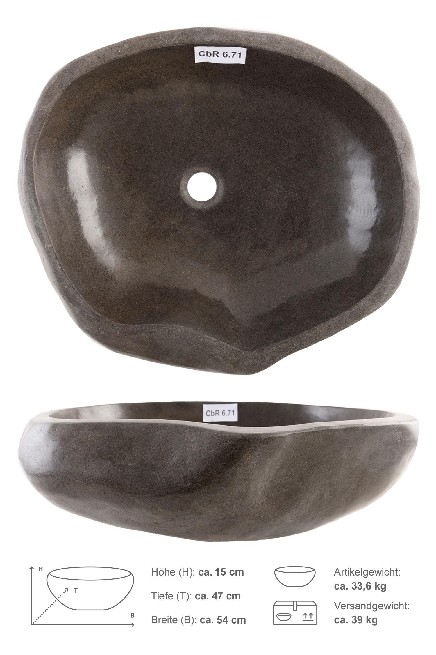 Steinwaschbecken aus Flußstein 50 cm günstig kaufen