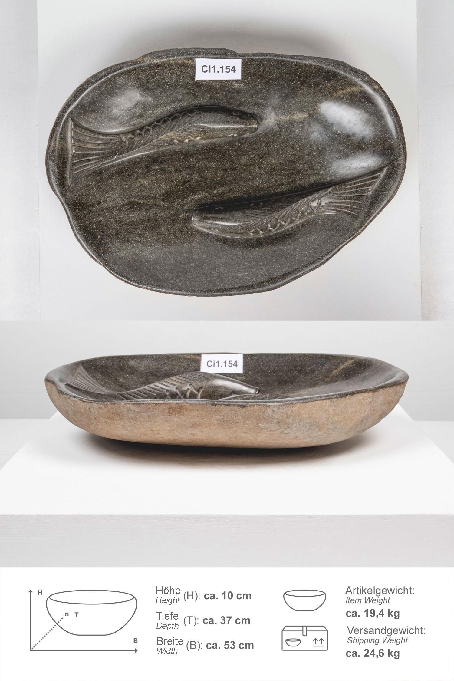 Naturstein Vogeltränke 50 cm
Ci1.154