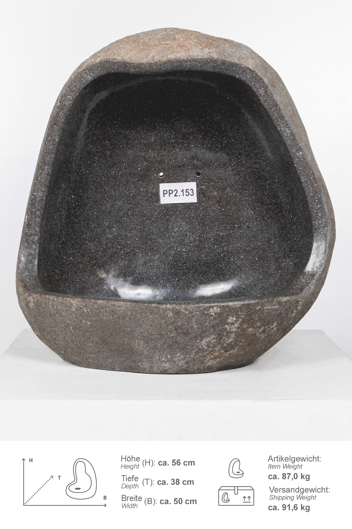 Naturstein Urinal massiv ca. 45x20x35 cm
PP2.153