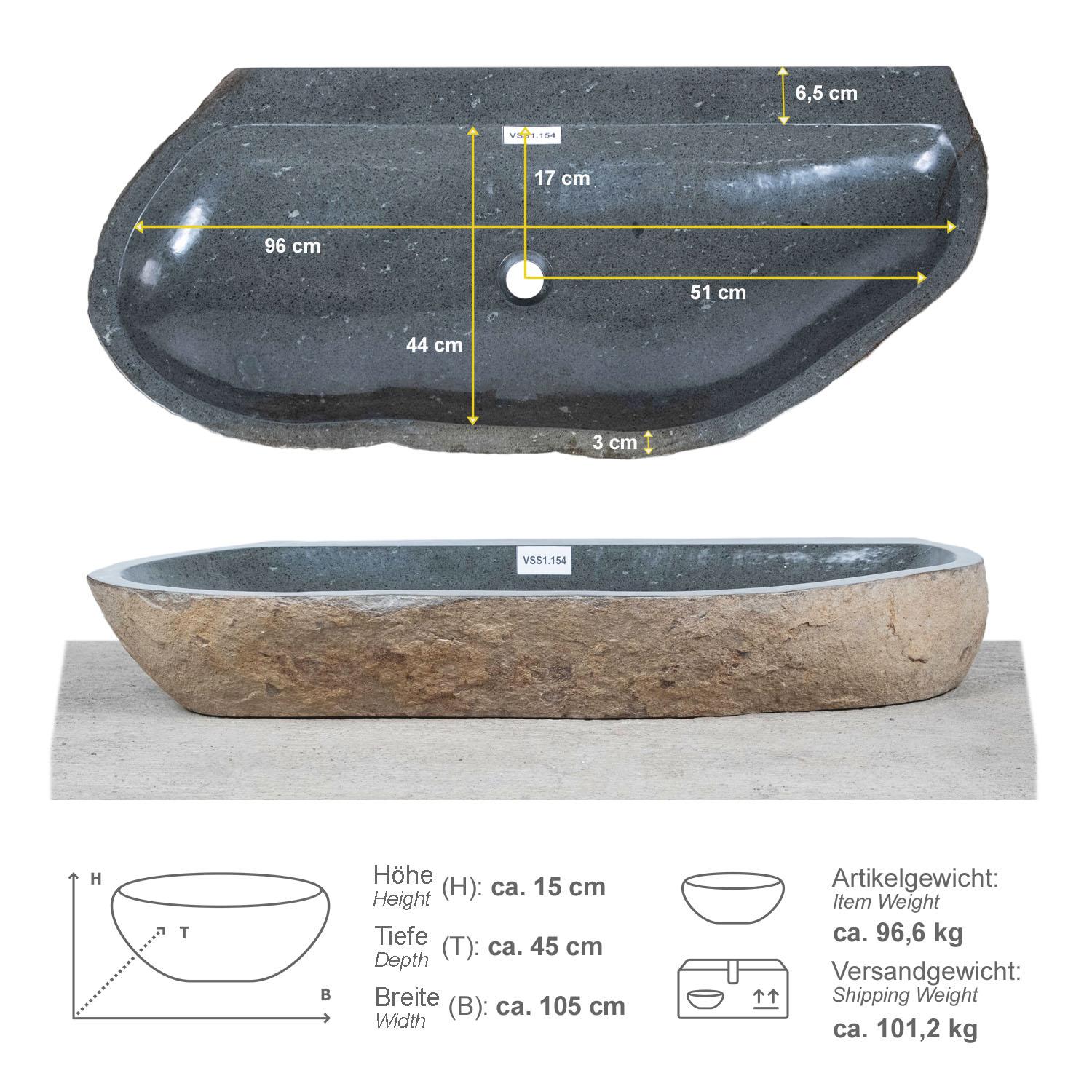 Doppel-Steinwaschbecken VALENTINES L 90 cm VSS1.154