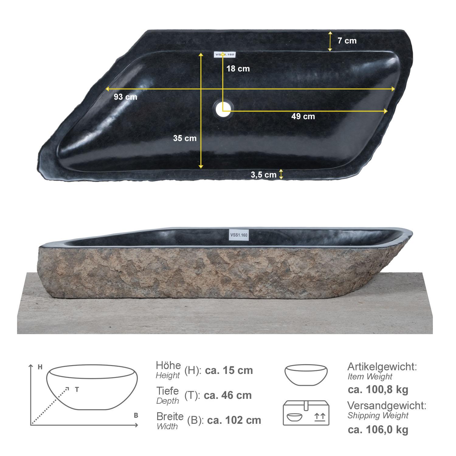 Doppel-Steinwaschbecken VALENTINES L 90 cm
VSS1.160