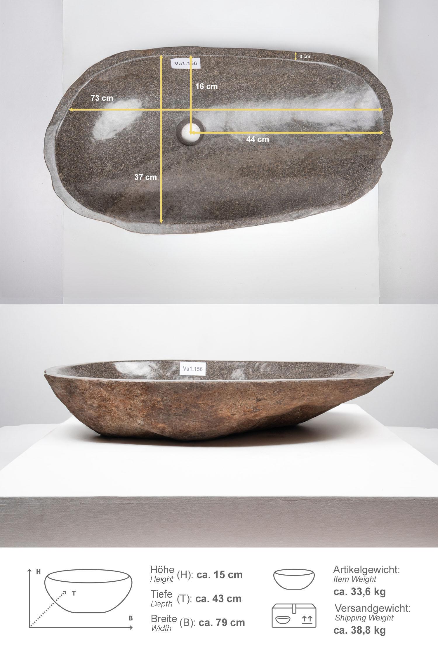 Naturstein Waschbecken 80 cm Va1.156