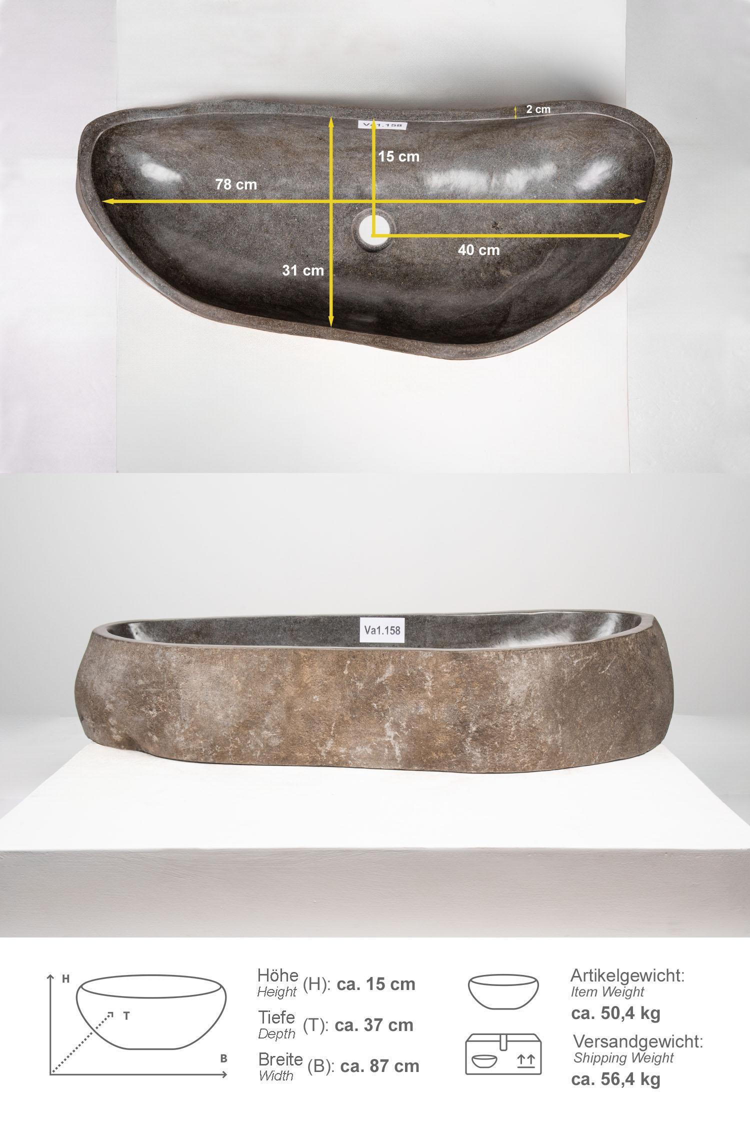 Naturstein Waschbecken 80 cm
Va1.158