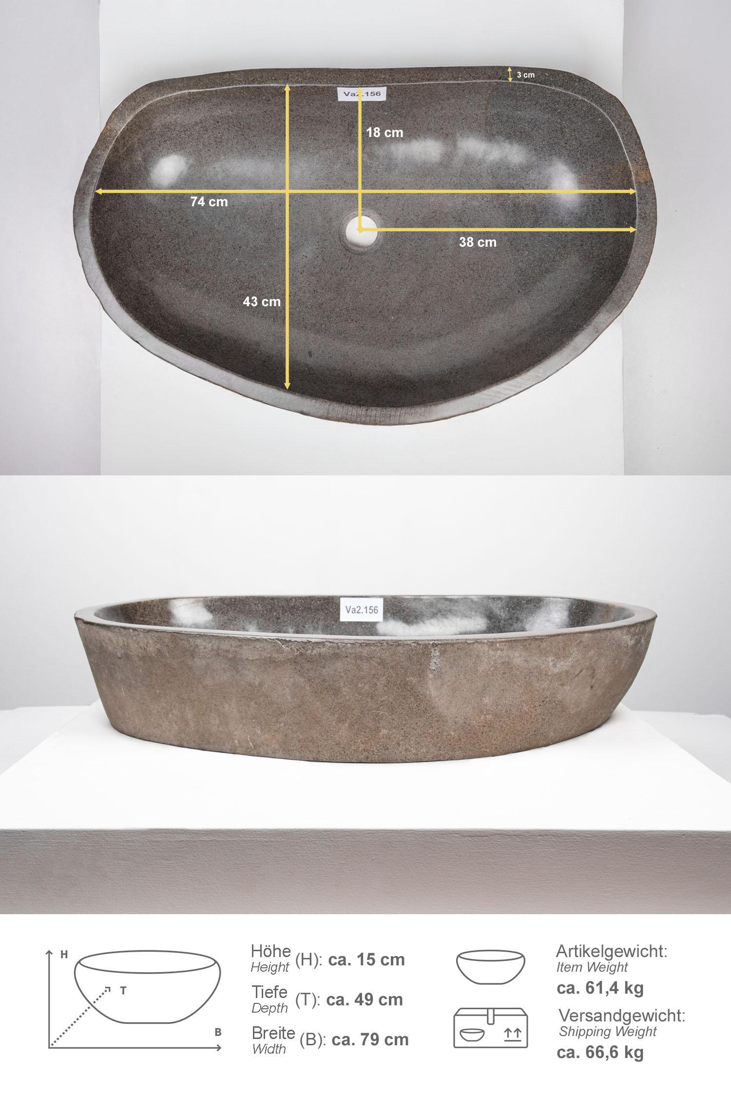 Naturstein Waschbecken 80 cm
Va2.156