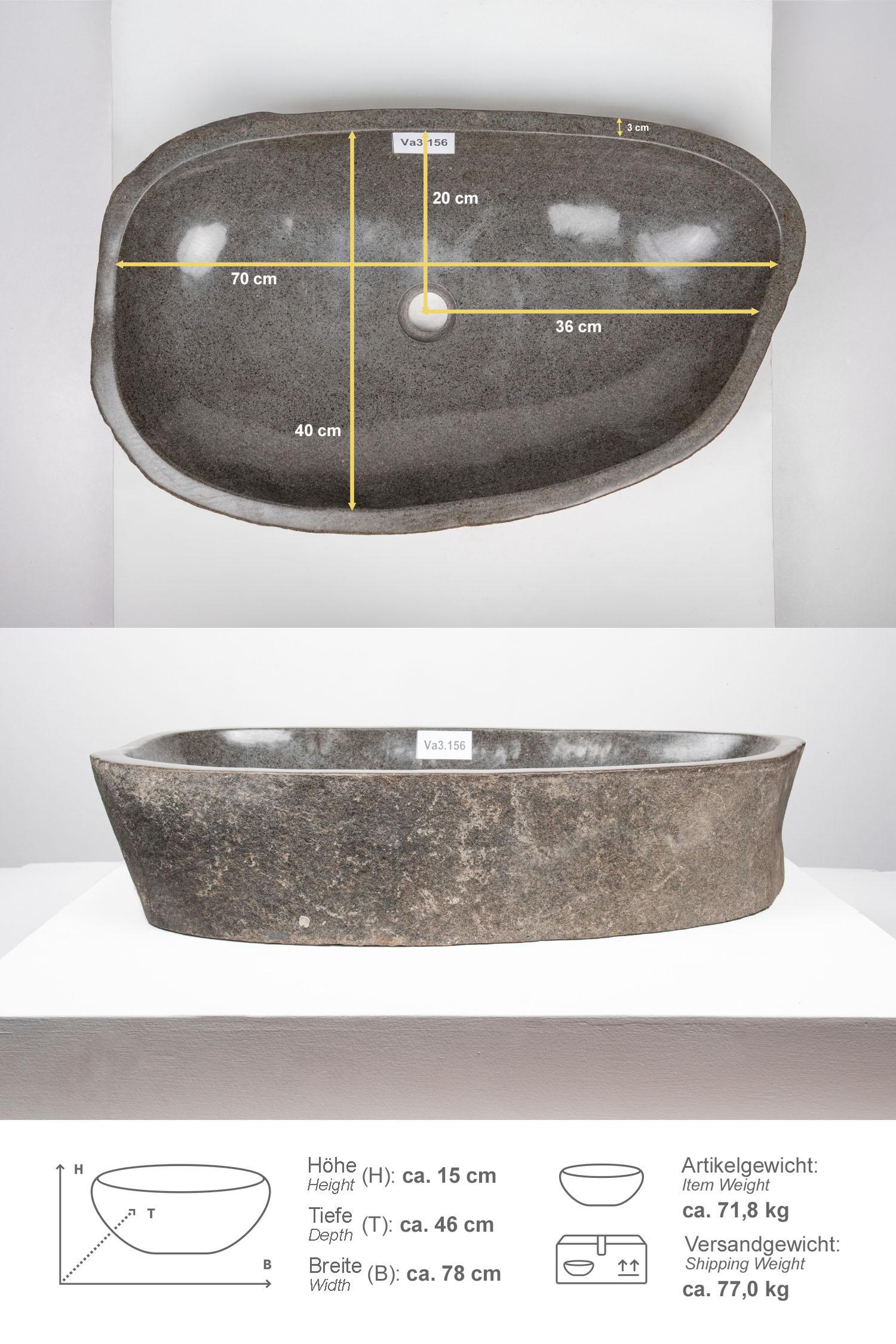 Naturstein Waschbecken 80 cm
Va3.156