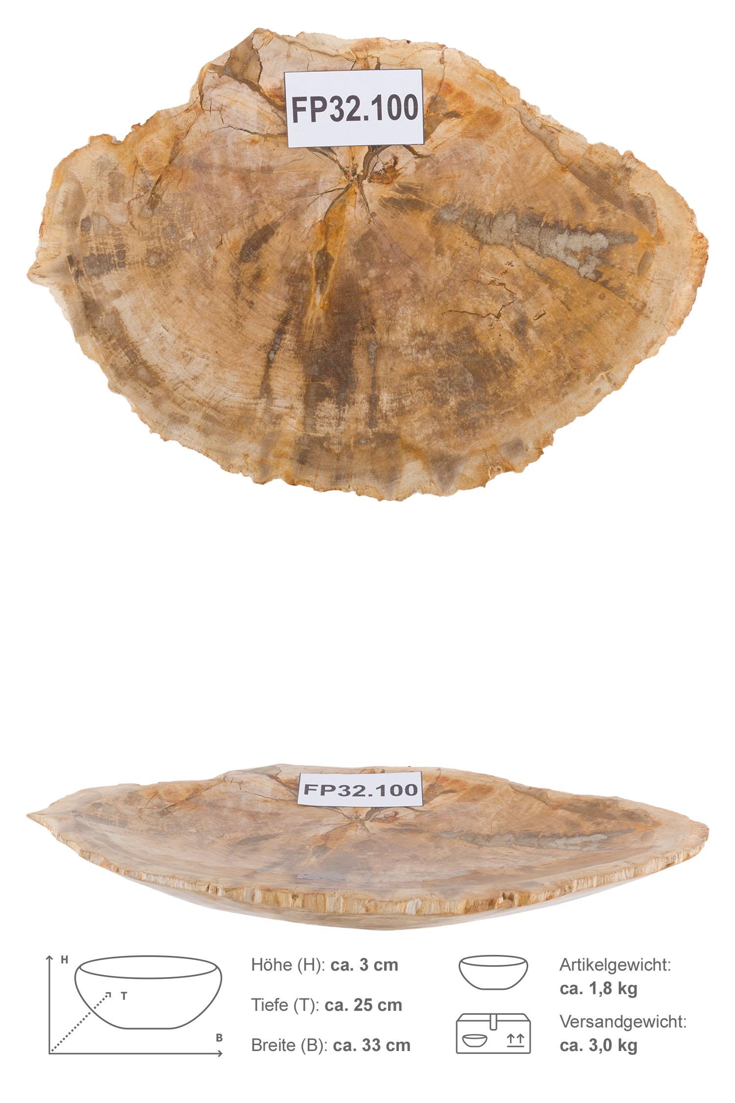 Schale aus fossilem Holz creme ca. 30 cm
FP32.100