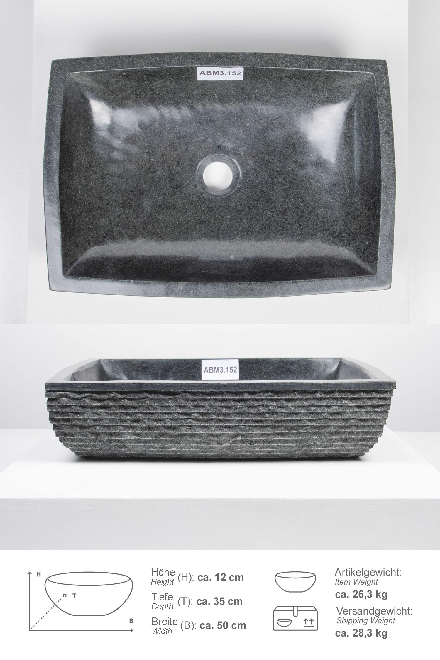 Andesit Waschbecken MARA 50 cm  
ABM3.152