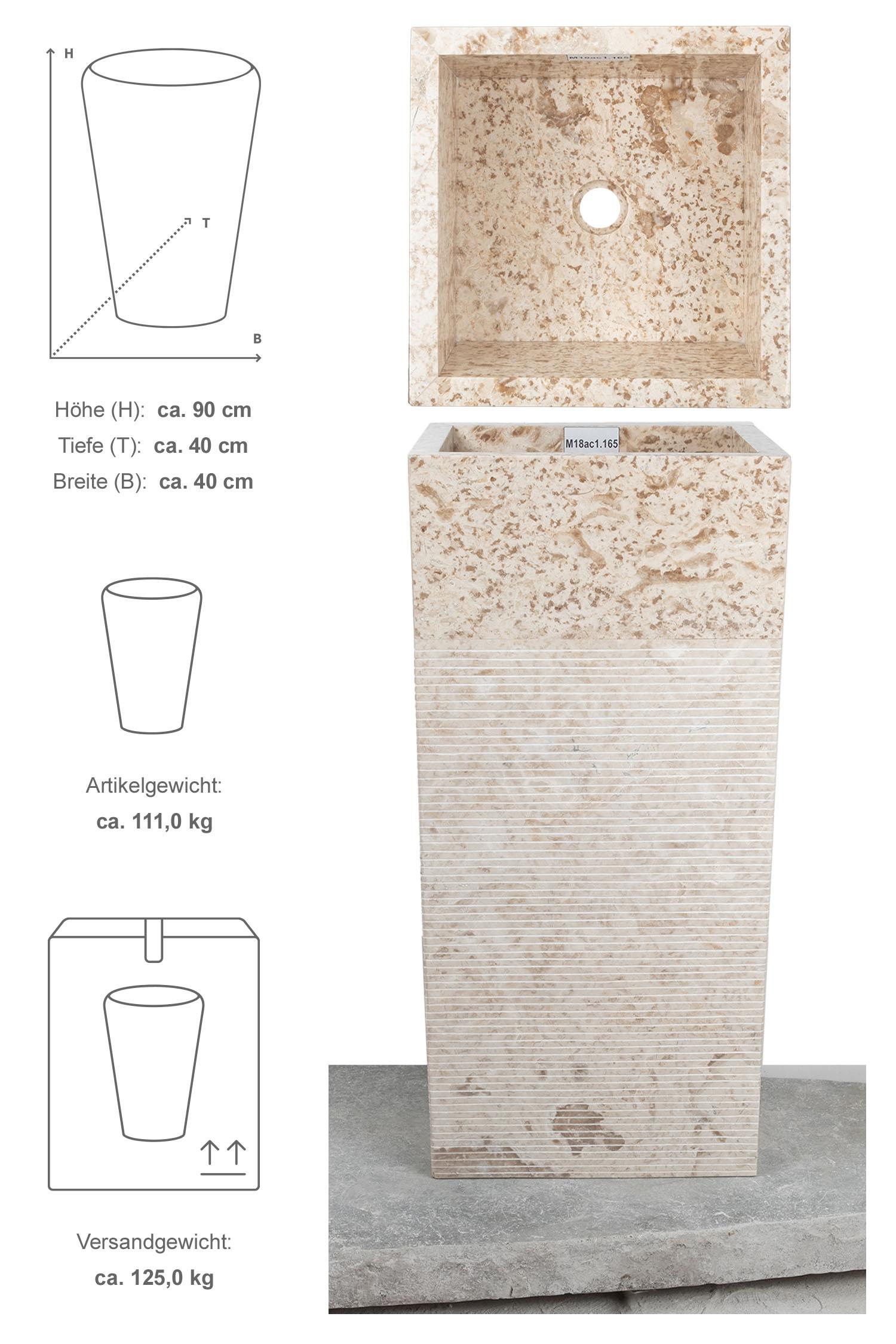 Marmor Standwaschbecken MO 018 creme M18ac1.165