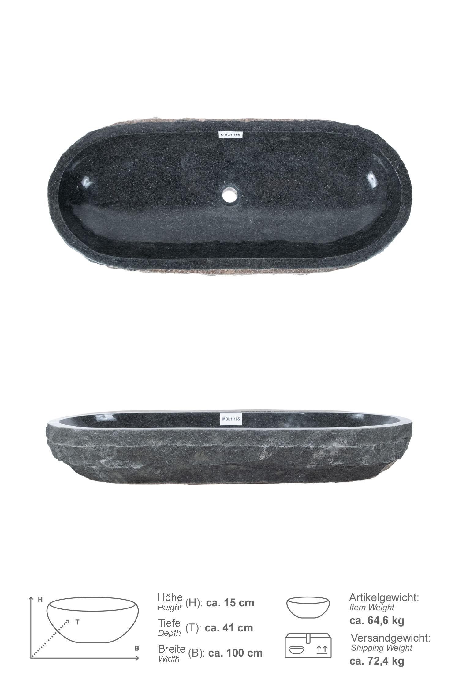 Erosi Andesit Waschbecken anthrazit 100cm
MBL1.165