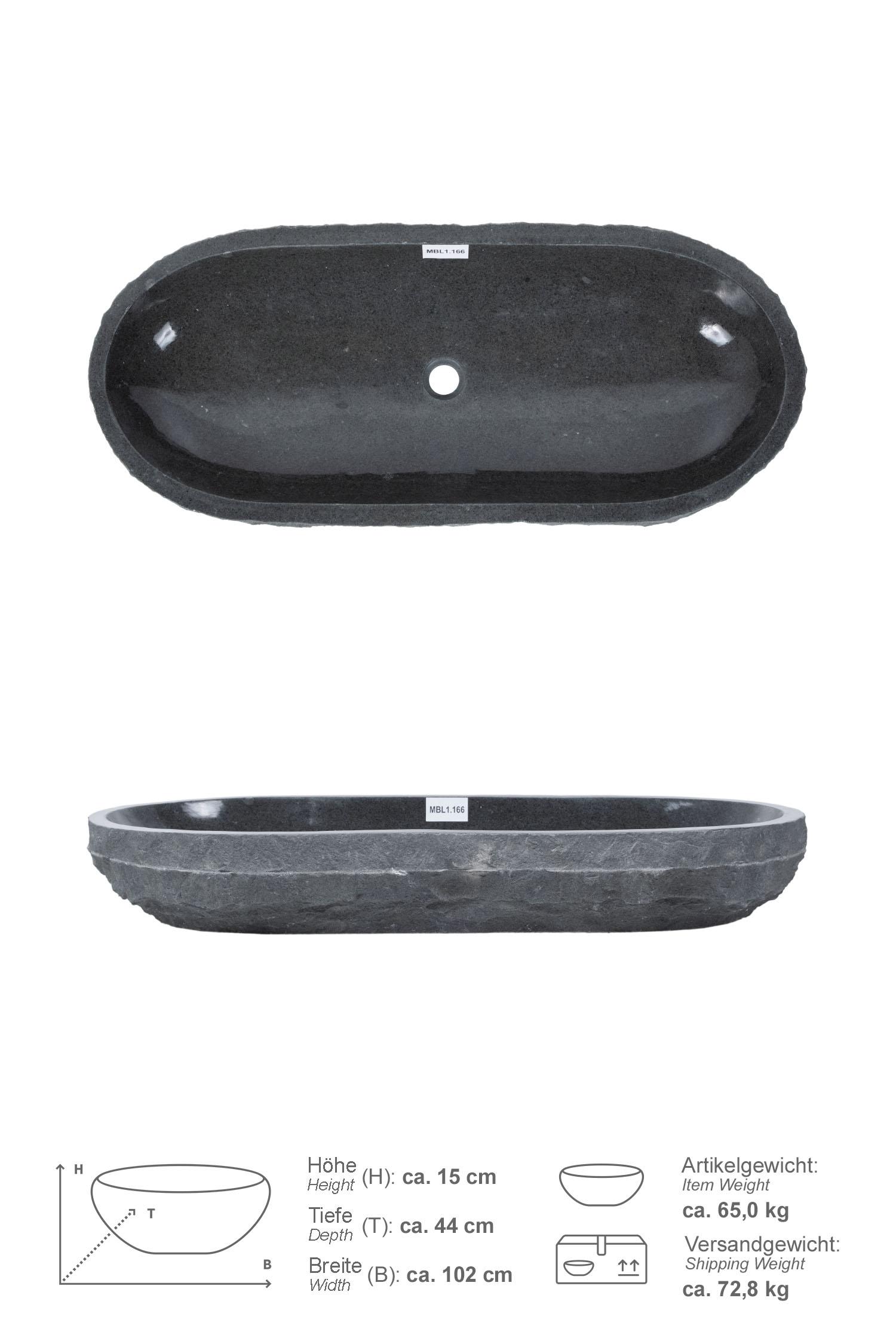 Erosi Andesit Waschbecken anthrazit 100cm
MBL1.166