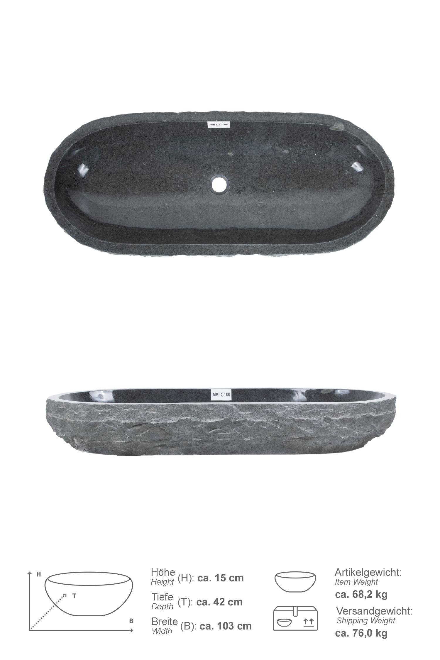 Erosi Andesit Waschbecken anthrazit 100cm
MBL2.166