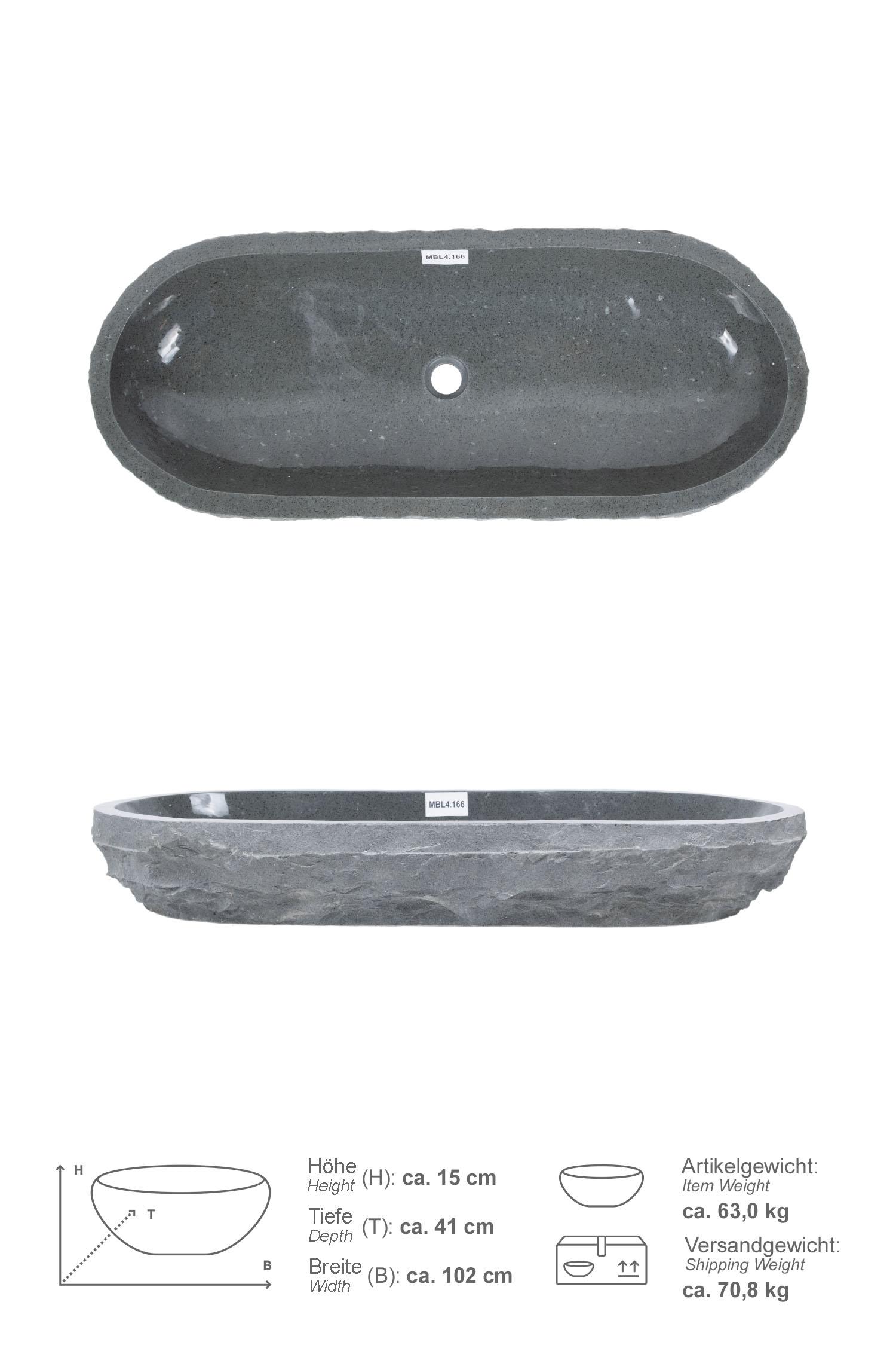 Erosi Andesit Waschbecken anthrazit 100cm
MBL4.166