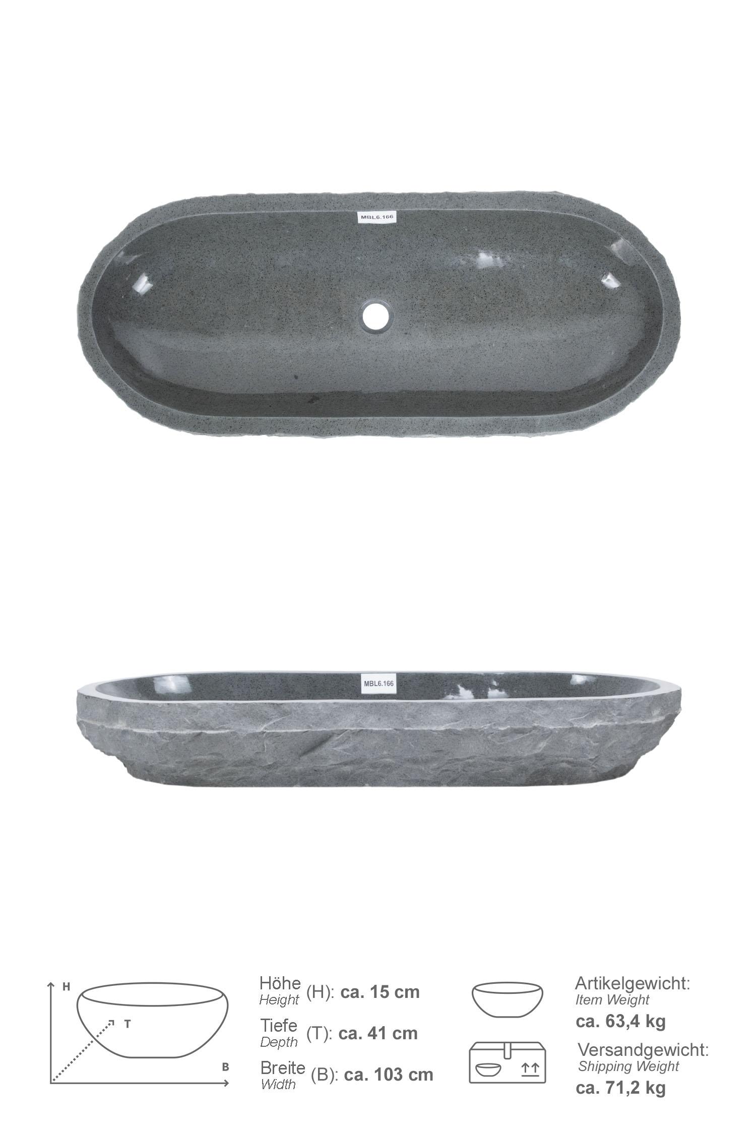 Erosi Andesit Waschbecken anthrazit 100cm
MBL6.166