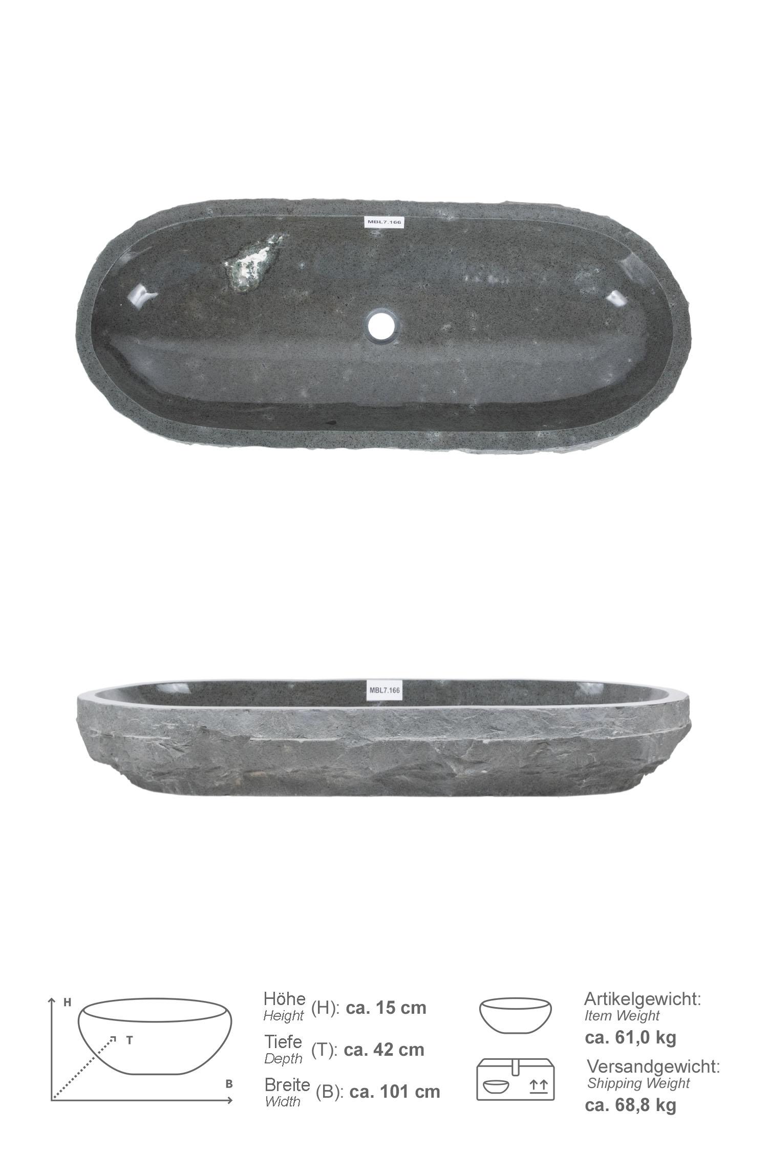 Erosi Andesit Waschbecken anthrazit 100cm
MBL7.166
