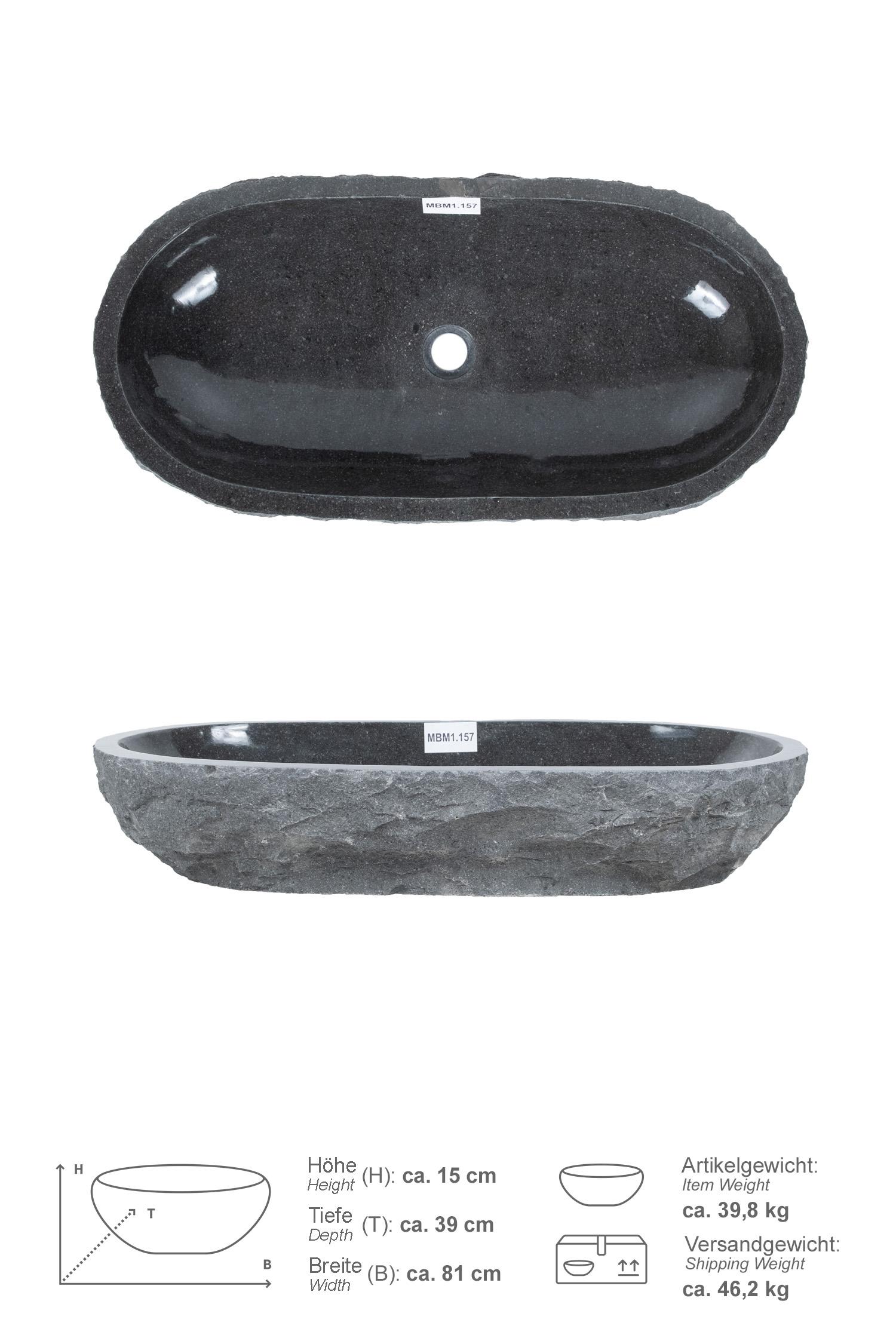 Erosi Andesit Waschbecken anthrazit 80 cm
MBM1.157