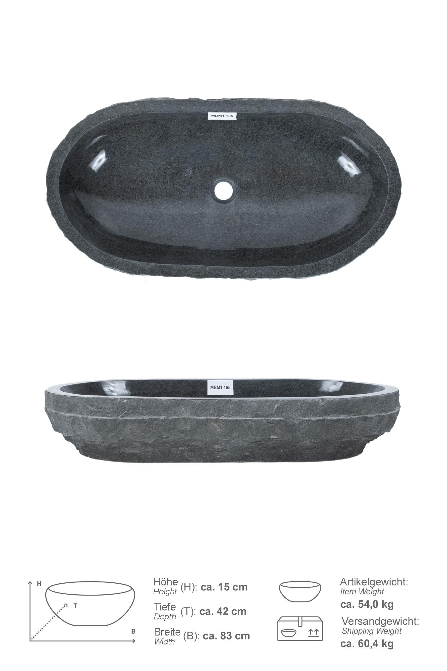 Erosi Andesit Waschbecken anthrazit 80 cm
MBM1.165