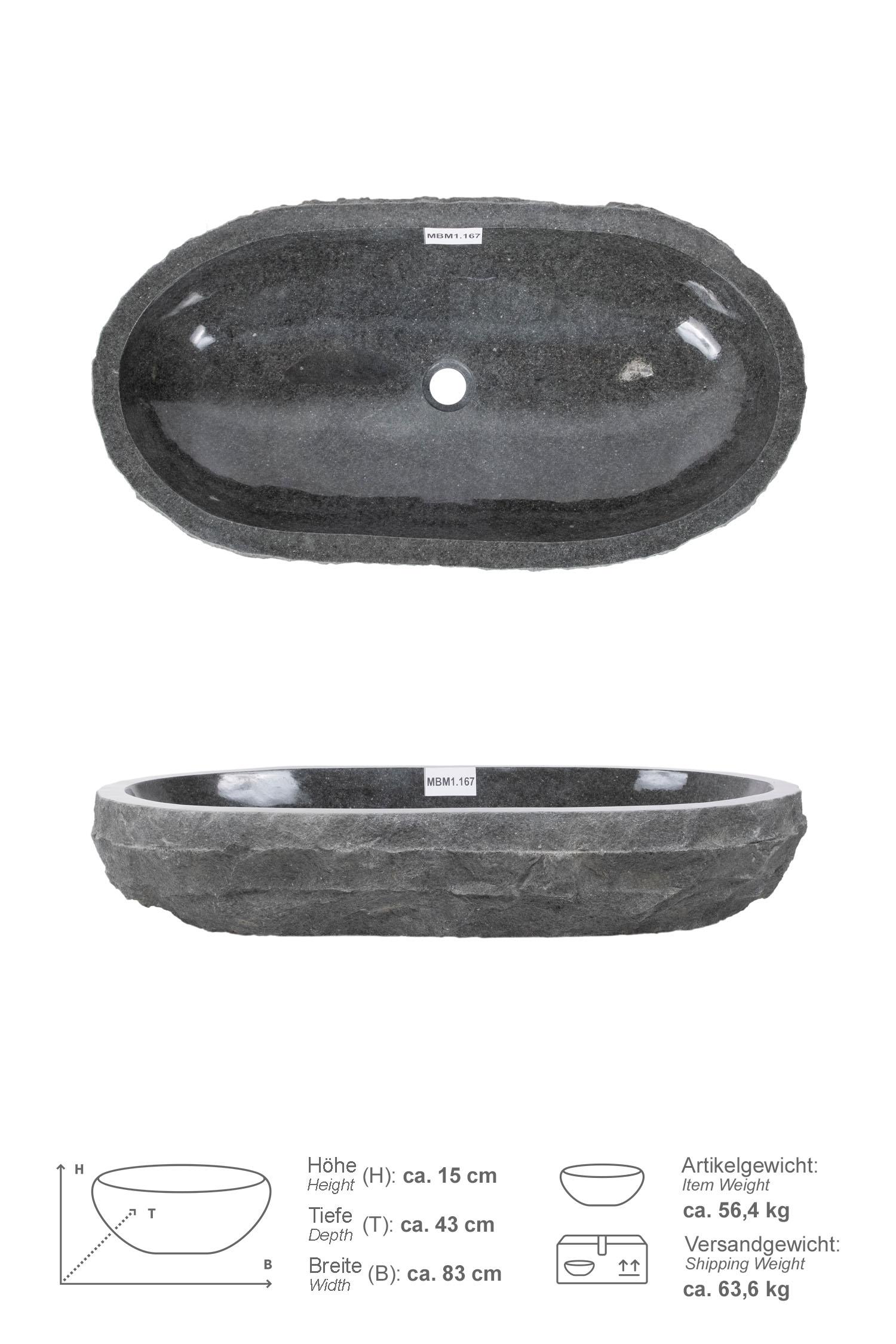 Erosi Andesit Waschbecken anthrazit 80 cm
MBM1.167