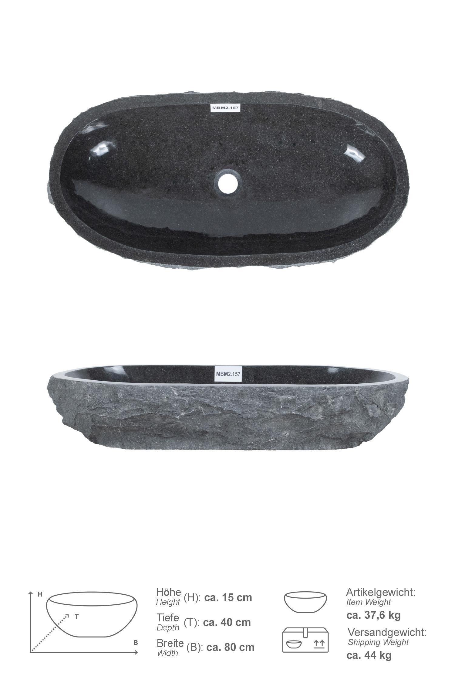 Erosi Andesit Waschbecken anthrazit 80 cm
MBM2.157