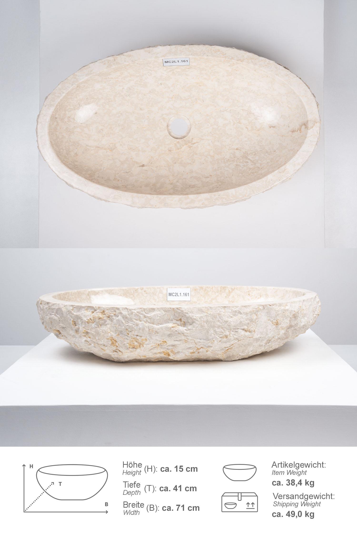 Erosi Marmor Waschbecken creme 70 cm MC2L1.161