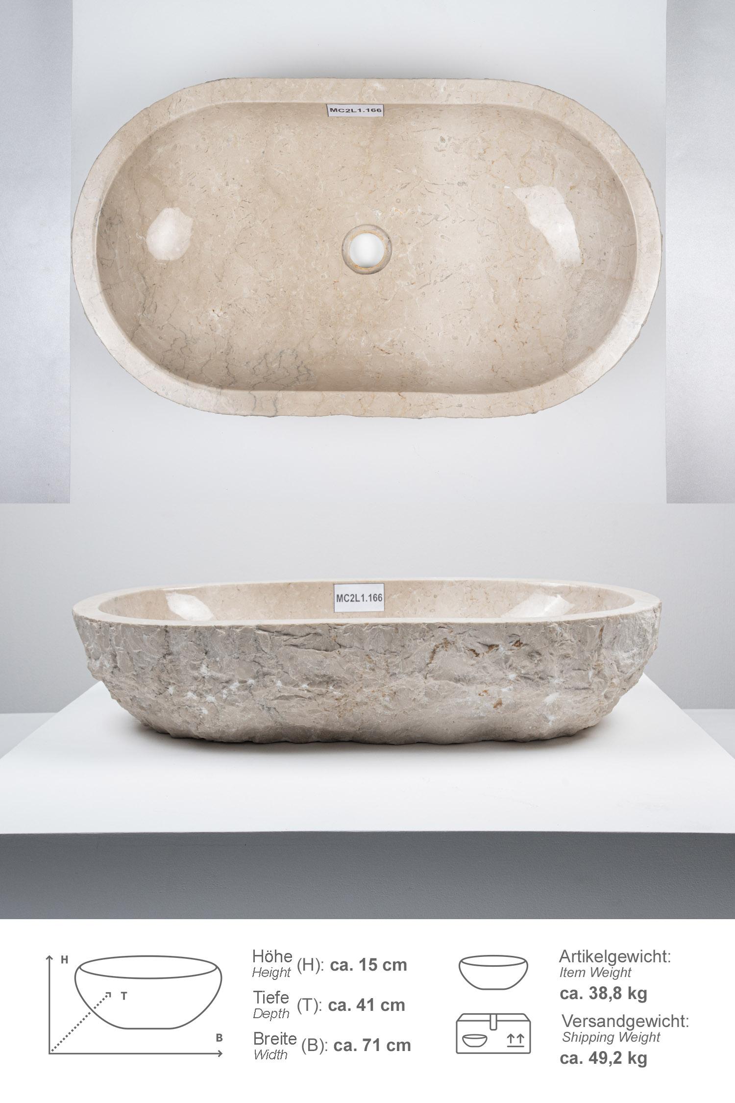 Erosi Marmor Waschbecken creme 70 cm
MC2L1.166