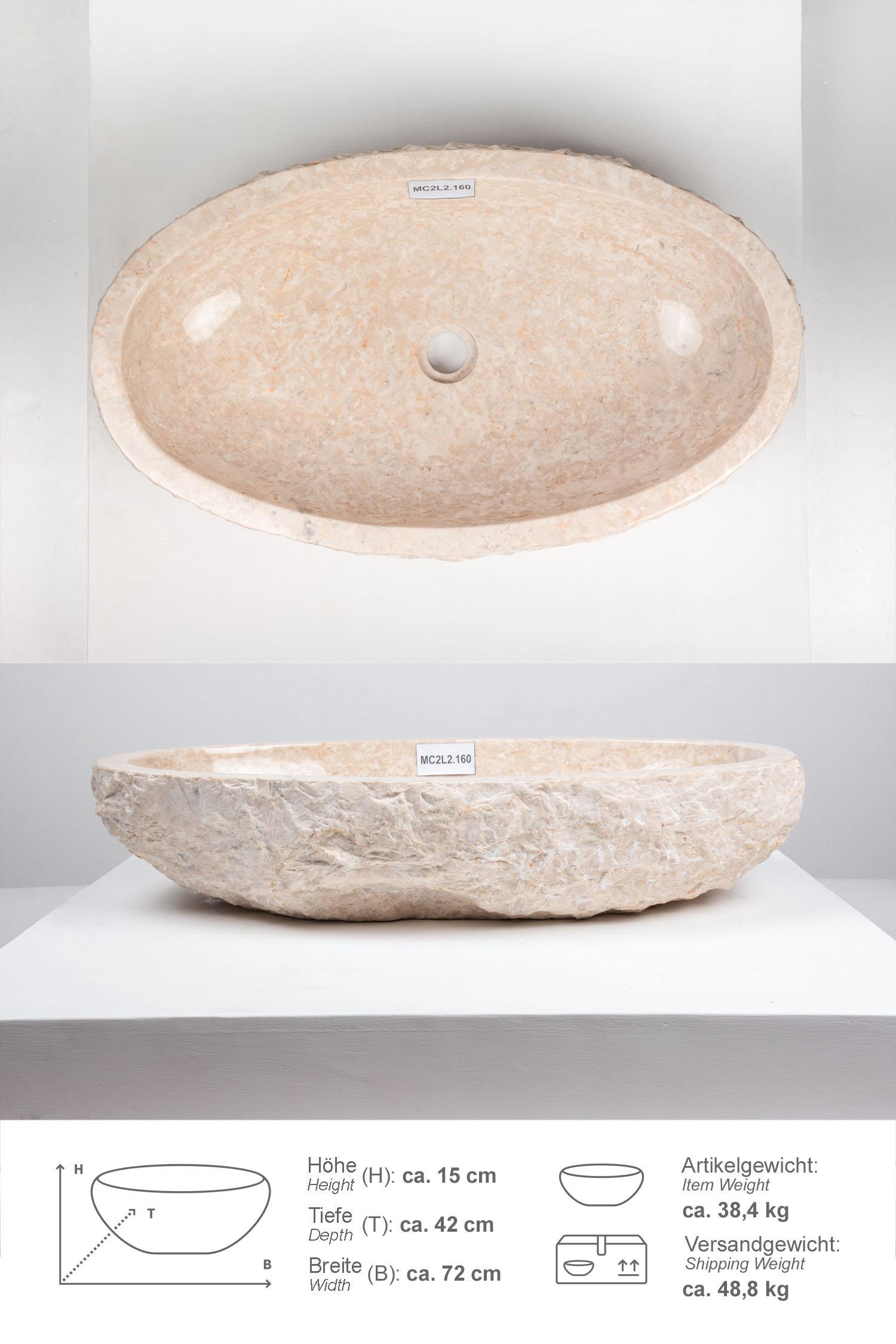 Erosi Marmor Waschbecken creme 70 cm
MC2L2.160