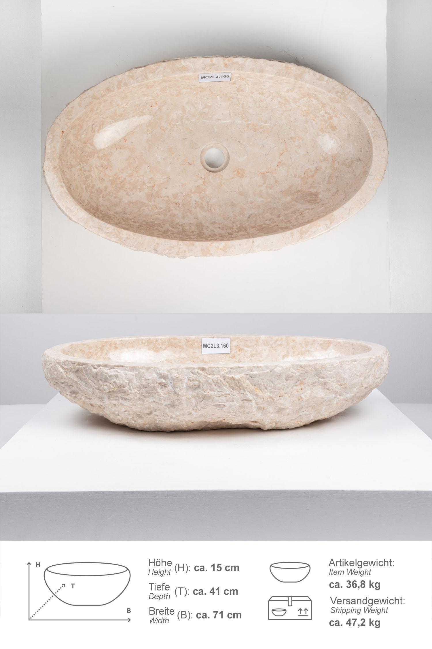 Erosi Marmor Waschbecken creme 70 cm
MC2L3.160